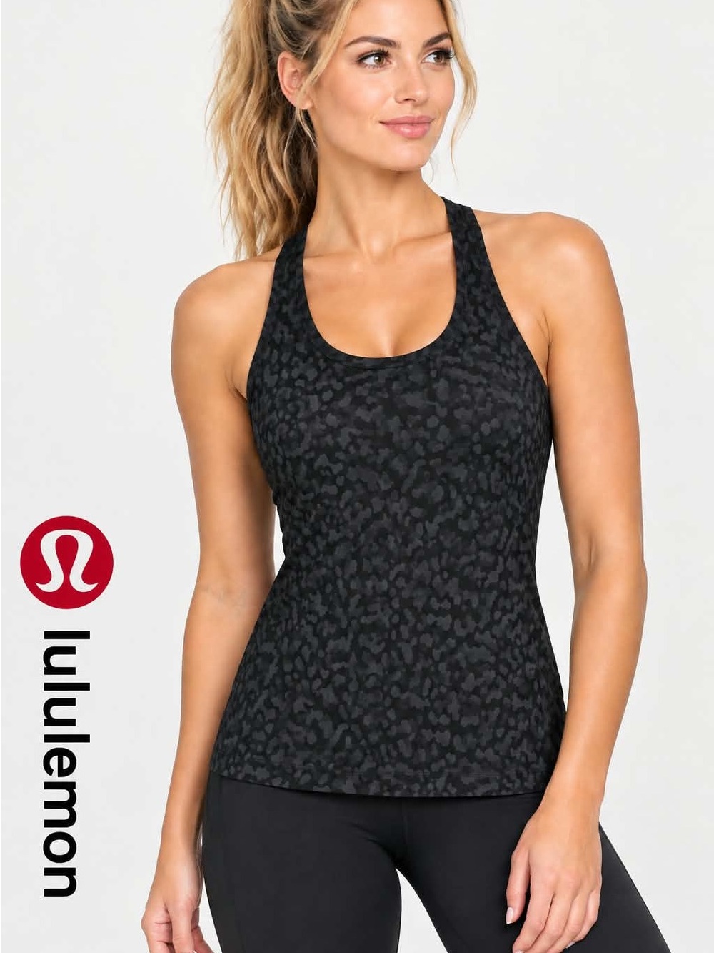 lululemon athletica Black and Grey Racerback Tank